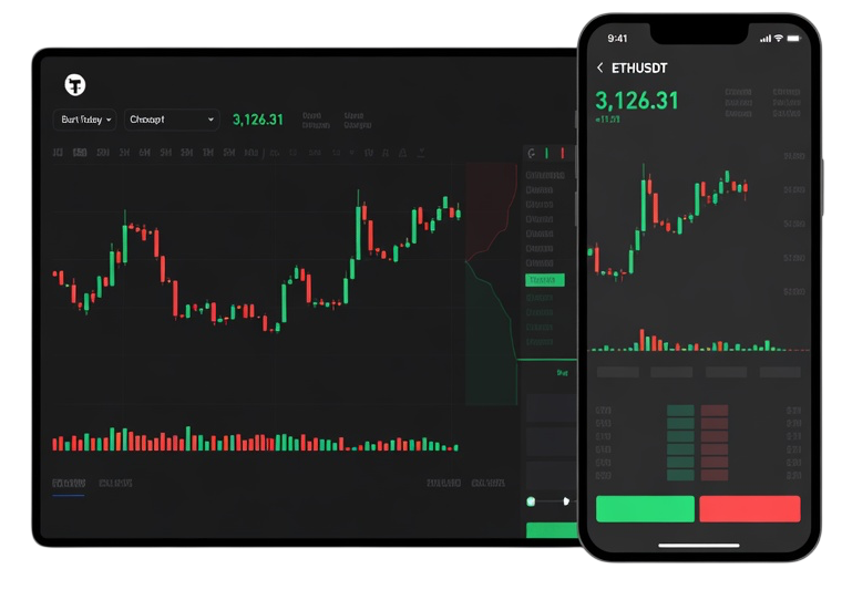 BitKeltTrade Trading on Tablet and Smartphone
